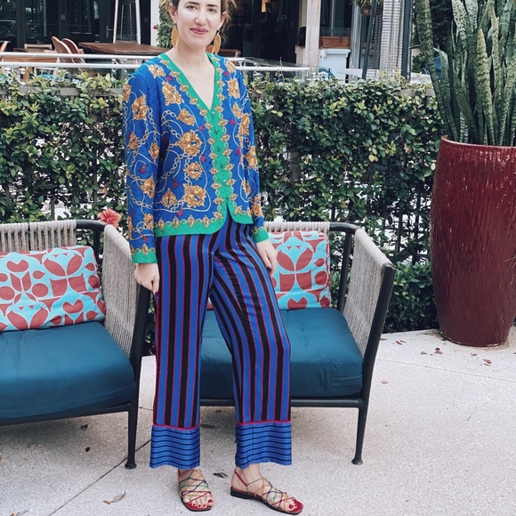 Silk elastic waist Alice & Olivia chic pants - Picture 1 of 3